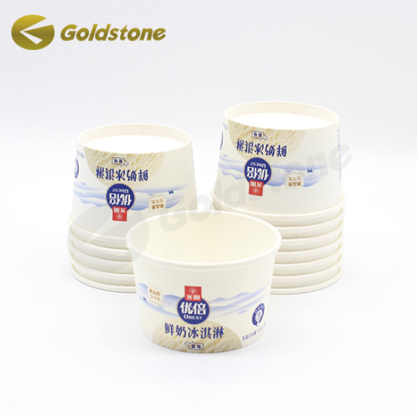 지속가능한 골드 포일 아이스크림 종이 컵 식품 등급 재활용 종이 컵 3.5oz 2
